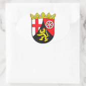 Rheinland-Pfalz Wappen Ovaler Aufkleber (Tasche)