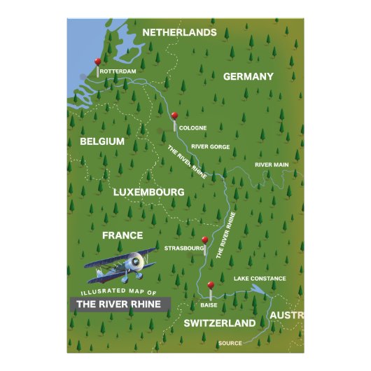 Rheinrückwärts-Reiseplan. Foto (Vorne)