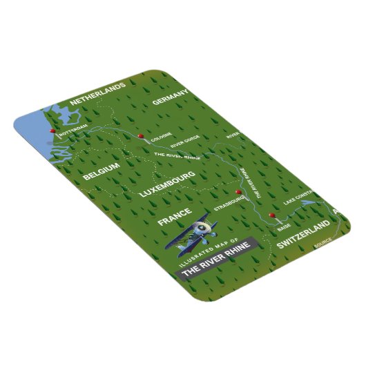 Rheinrückwärts-Reiseplan. Magnet (Rechte Seite)