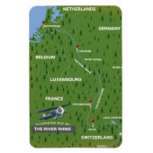 Rheinrückwärts-Reiseplan. Magnet (Vertikal)