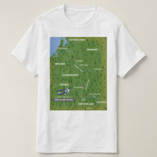 Rheinrückwärts-Reiseplan. T-Shirt