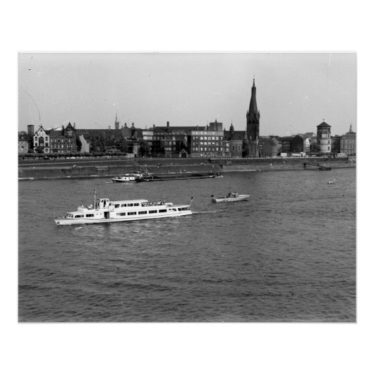 Rheinschiffahrt Düsseldorf Poster (Vorderseite)