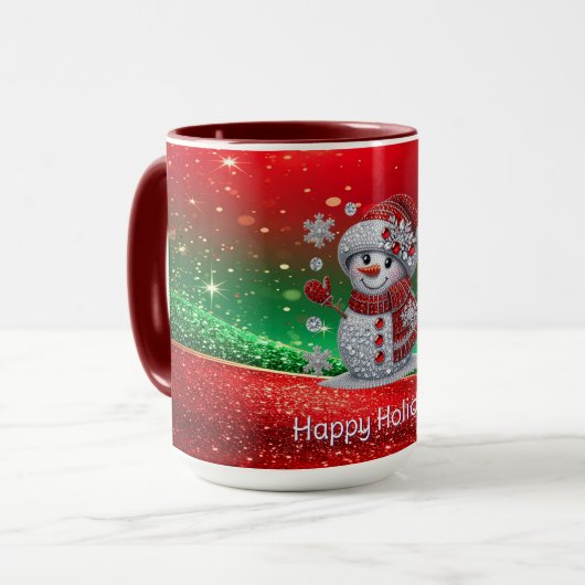 Rheinstein-Schneemann-Feiertagsbecher Tasse (Vorderseite Links)