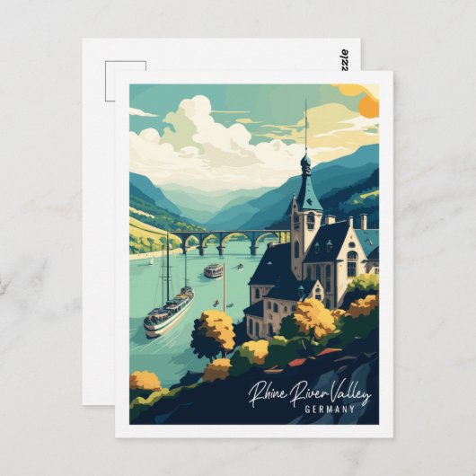 Rheintal Deutschland Vintage-Reiseort Postkarte (Vorne/Hinten)