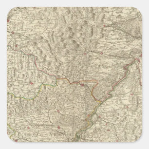 Rheintal, Frankreich 2 Quadratischer Aufkleber