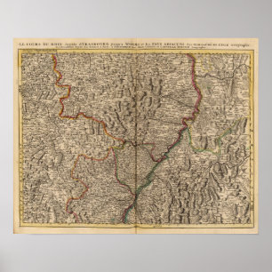 Rheintal in Deutschland und Frankreich Poster