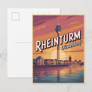 Rheinturm Düsseldorf deutsche Geschenke Postkarte