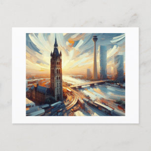 Rheinturm mit deutscher Landschaft, Postkarte
