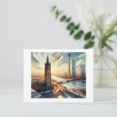 Rheinturm mit deutscher Landschaft, Postkarte (Stehend Vorderseite)