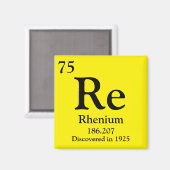 Rhenium Periodic Table Magnet (Vorderseite/Rückseite)