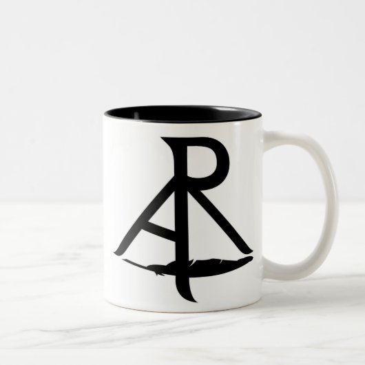 Rhetorik-schiefwinkliger Autorn-schiefwinklige Zweifarbige Tasse (Rechts)