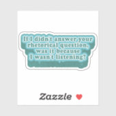 Rhetorische Fragen Funny Grammar Aufkleber (Blatt)