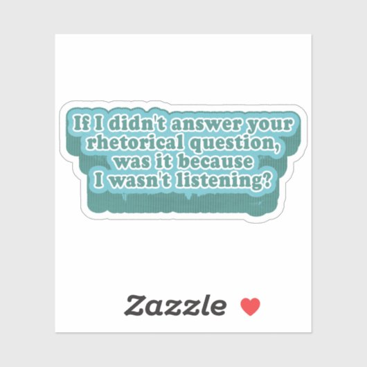 Rhetorische Fragen Funny Grammar Aufkleber (Blatt)