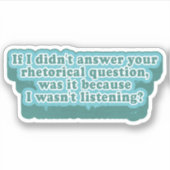 Rhetorische Fragen Funny Grammar Aufkleber (Vorderseite)