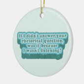 Rhetorische Fragen Funny Grammar Keramik Ornament (Links)