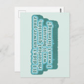 Rhetorische Fragen Funny Grammar Postkarte (Vorne/Hinten)