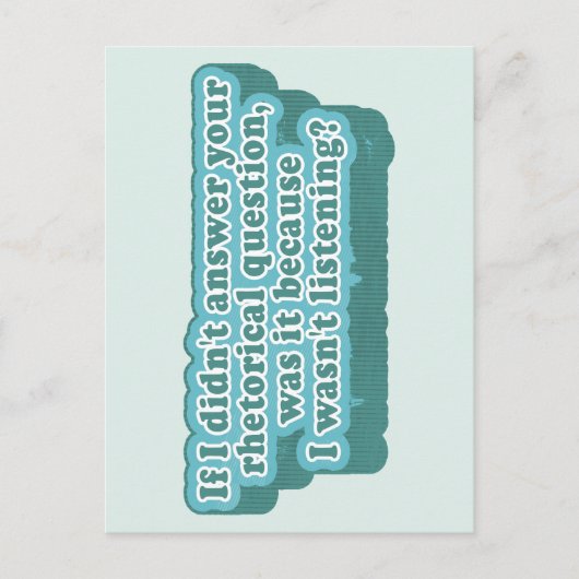 Rhetorische Fragen Funny Grammar Postkarte (Vorderseite)