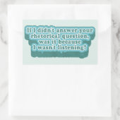 Rhetorische Fragen Funny Grammar Rechteckiger Aufkleber (Tasche)