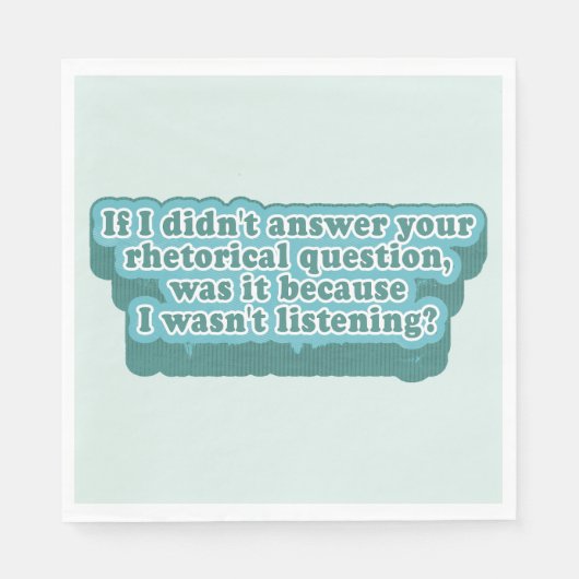 Rhetorische Fragen Funny Grammar Serviette (Vorderseite)