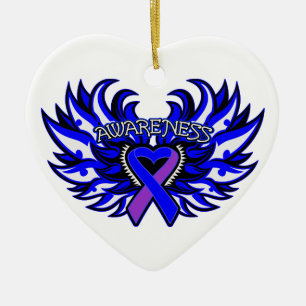 Rheumatoid Arthritis Awareness Heart Wings Keramik Ornament