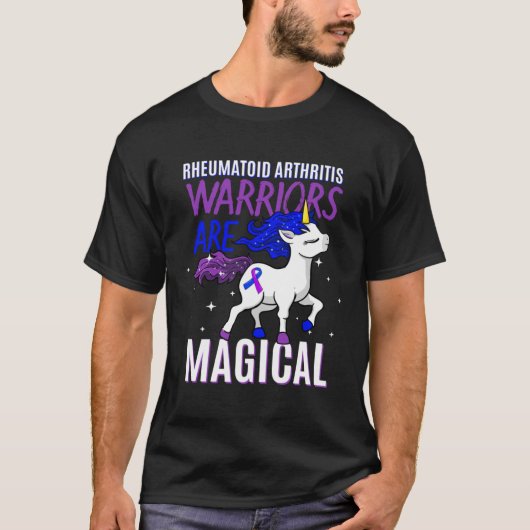 Rheumatoid Arthritis Warrior Magical Unicorn Purpl T-Shirt (Vorderseite)