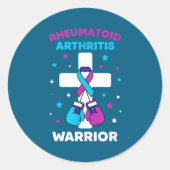 Rheumatoid Warrior Arthritis Awareness Laugh Runder Aufkleber (Vorderseite)