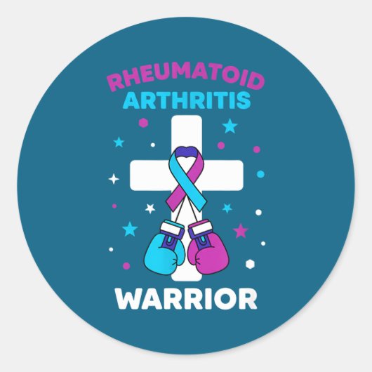 Rheumatoid Warrior Arthritis Awareness Laugh Runder Aufkleber (Vorderseite)