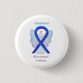 Rheumatoide Arthritis Awareness Ribbon Angel Butto Button (Vorderseite)