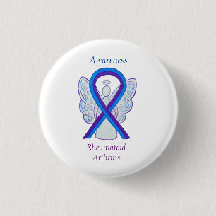 Rheumatoide Arthritis Awareness Ribbon Angel Butto Button