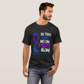 Rheumatoide Arthritis Awareness Ribbon Family Purp T-Shirt (Vorne ganz)