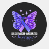 Rheumatoide Arthritis Bewusstsein Runder Aufkleber (Vorderseite)