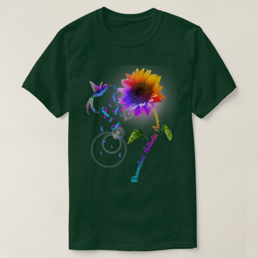 Rheumatoide Arthritis Bewusstsein Sonnenblumen Hum T-Shirt (Design vorne)