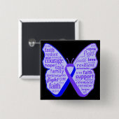 Rheumatoide Arthritis Butterfly Ribbon Button (Vorne & Hinten)