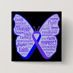 Rheumatoide Arthritis Butterfly Ribbon Button