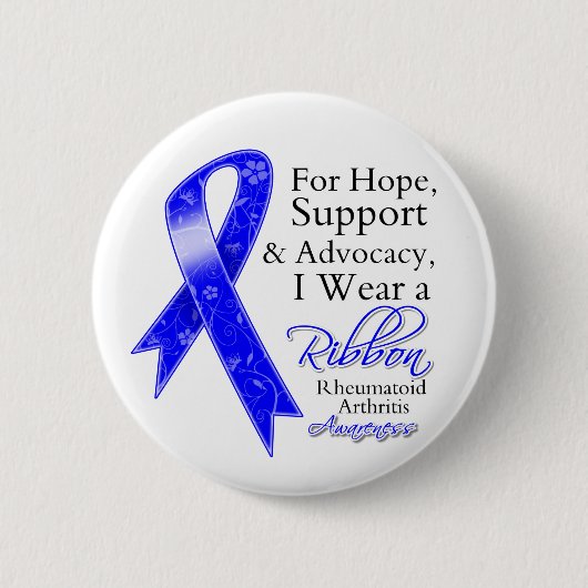Rheumatoide Arthritis Unterstützung Hoffnung Bewus Button (Vorderseite)