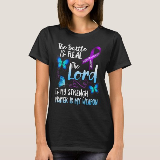 Rheumatoide Arthritis Warrior Awareness Ribbon 2 T-Shirt (Vorderseite)