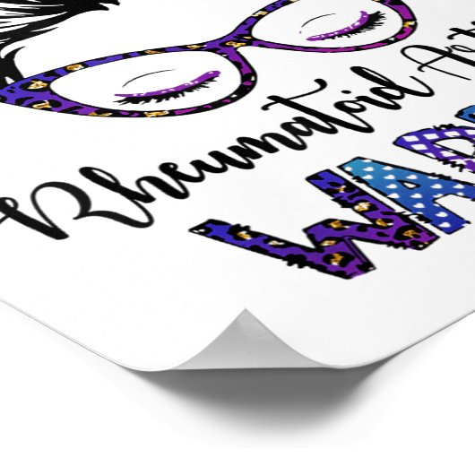 Rheumatoide Arthritis Warrior Messy Bun Ribbon Poster (Ecke)