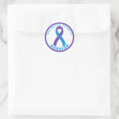 Rheumatoide Arthritis Warrior Ribbon White Classic Runder Aufkleber (Tasche)