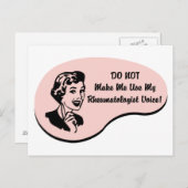 Rheumatologin Voice Postkarte (Vorne/Hinten)