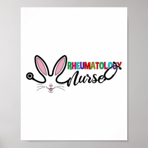 Rheumatology Nurse Bunny Oaster Stethoscope Nursin Poster