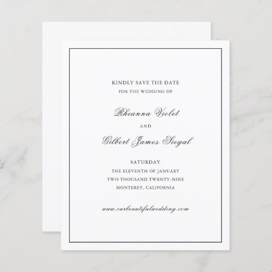 Rhianna Traditionelle Hochzeit speichern das Datum (Vorne/Hinten)