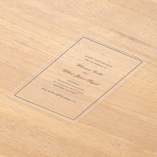 Rhianna Traditionelle Hochzeit speichern das Datum Acryleinladungen (Ablage )