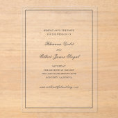 Rhianna Traditionelle Hochzeit speichern das Datum Acryleinladungen (Vorderseite)