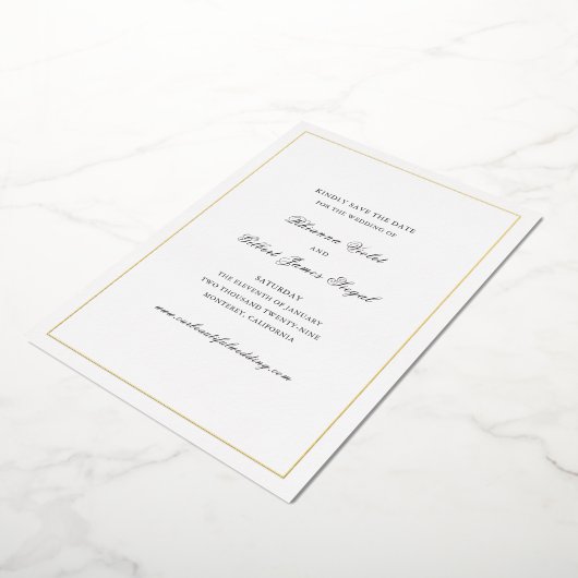 Rhianna Traditionelle Hochzeit speichern das Datum Folieneinladung (Gedreht)