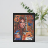 "Rhiannon" Göttin mit Vogel von Renee Lavoie Postkarte (Stehend Vorderseite)