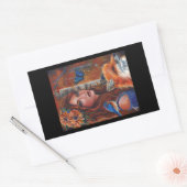 "Rhiannon" Göttin mit Vogel von Renee Lavoie Rechteckiger Aufkleber (Umschlag)