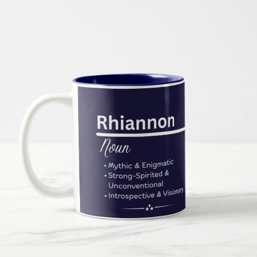 Rhiannon Personalized Name Coffee Mug Zweifarbige Tasse (Links)