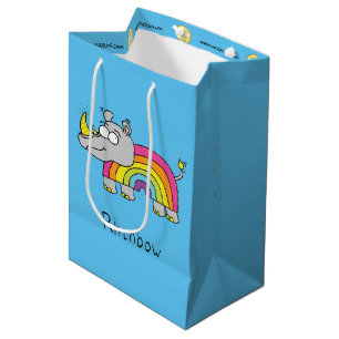 Rhinbow Nashorn-Regenbogen-Geschenk-Tasche Mittlere Geschenktüte