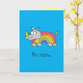 Rhinbow - Nashorn-Regenbogen-Nashorn-Gruß-Karte Karte (Gelbe Blume)