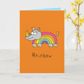 Rhinbow Rainbow Greeting Card Orange Karte (Gelbe Blume)